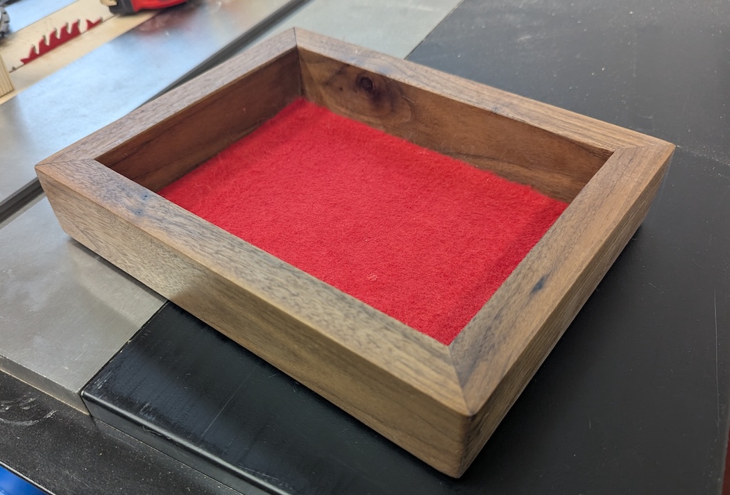 The completed dice tray